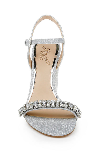 Silver | Dee Pearl and Crystal High Block Heels