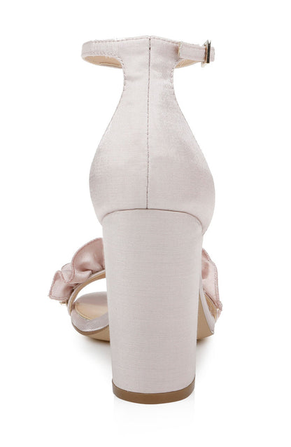 Pastel Pink | Deva Ruffle High Block Heel