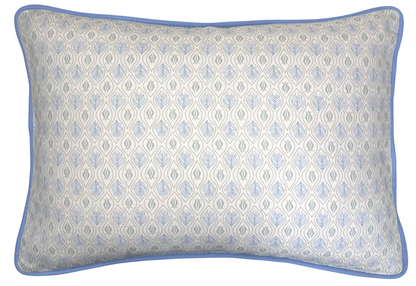 Edward Floral Pillow Cover in Blue and Green, Merika Meyer Textiles