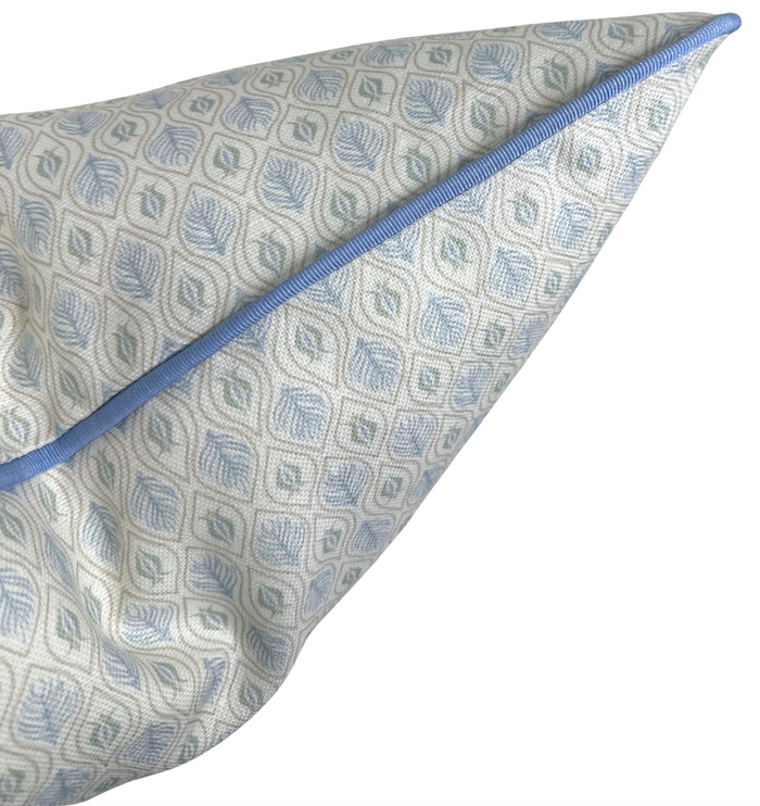Edward Floral Pillow Cover in Blue and Green, Merika Meyer Textiles