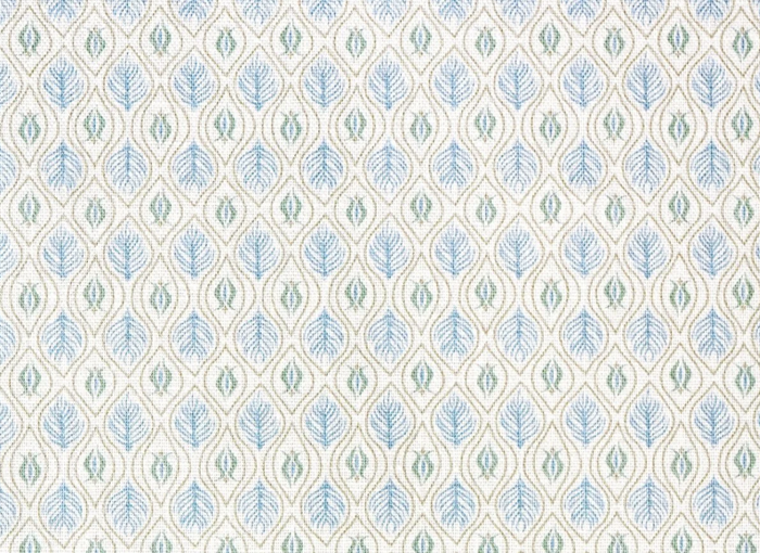 Edward Floral Pillow Cover in Blue and Green, Merika Meyer Textiles