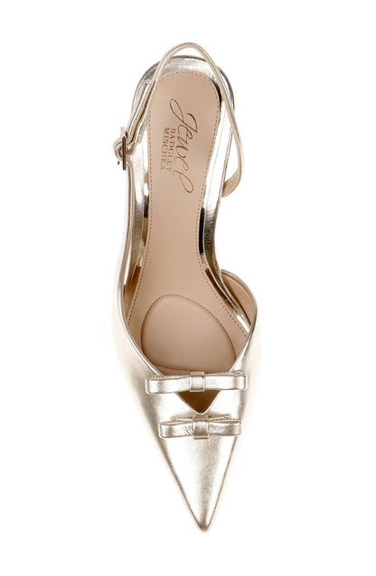 Gold Metallic | Ellery Pointed Toe Slingback Pumps Top