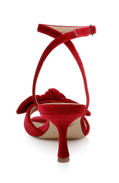 Red Velvet | Emeli Ankle Strap Bow Sandals Back