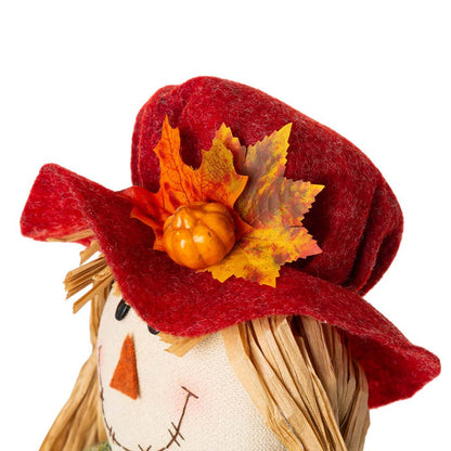 Fall Fabric Couple Scarecrow Shelf Sitter