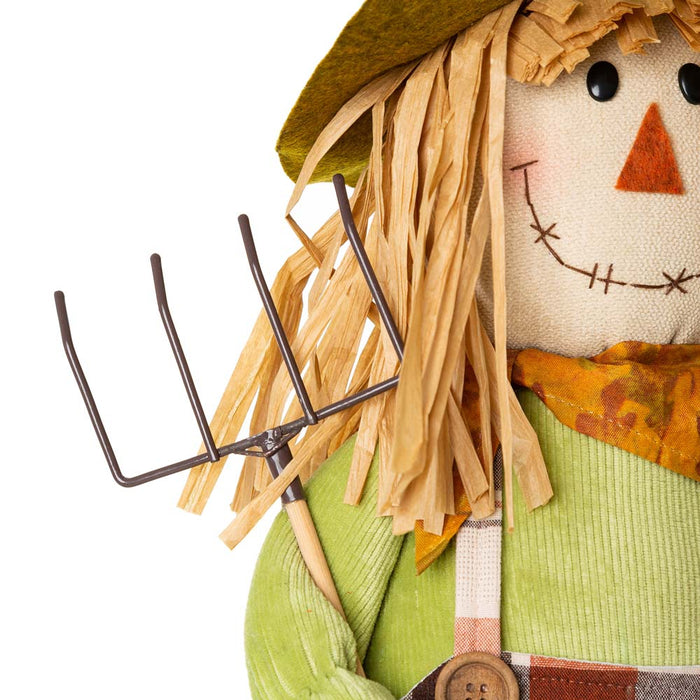 Fall Fabric Couple Scarecrow Shelf Sitter