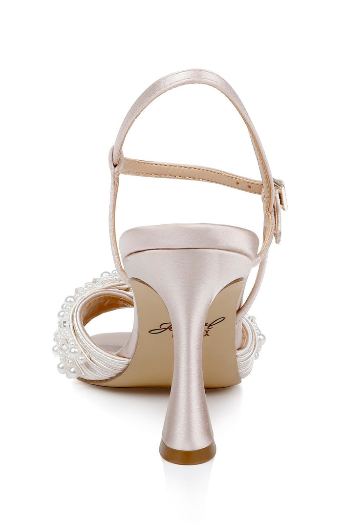 Champagne | Fanny Pearl Stiletto Heel Sandals Back