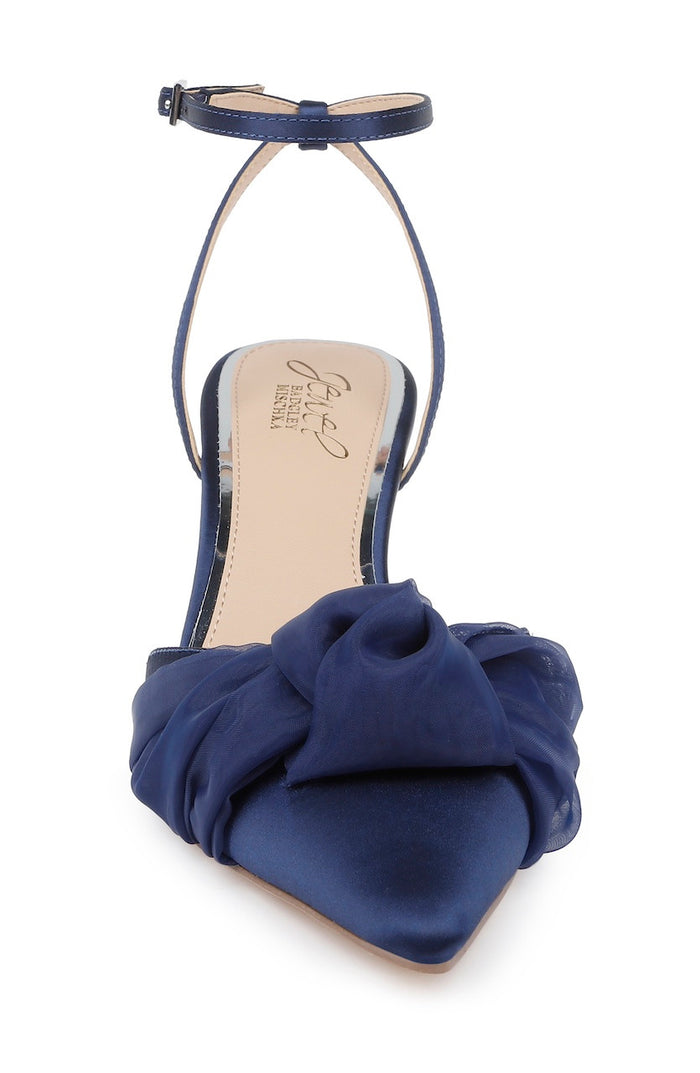 Navy | Favor Pointed Toe Kitten Heels Front
