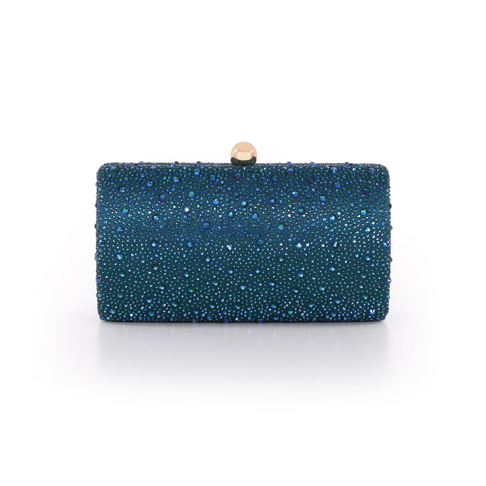 Teal | Mix Crystal Minaudiere Front