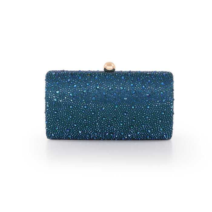 Teal | Mix Crystal Minaudiere Back