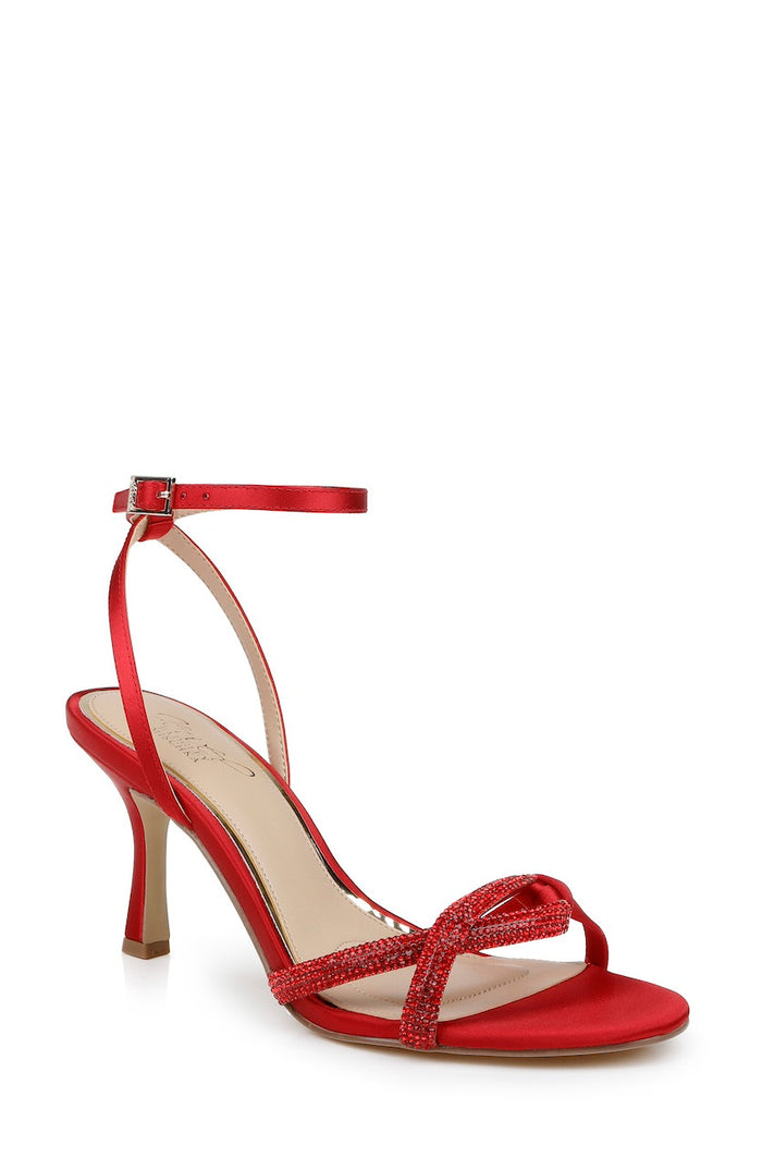 Red | Fiji Mid Stiletto Heel Sandals Front Side