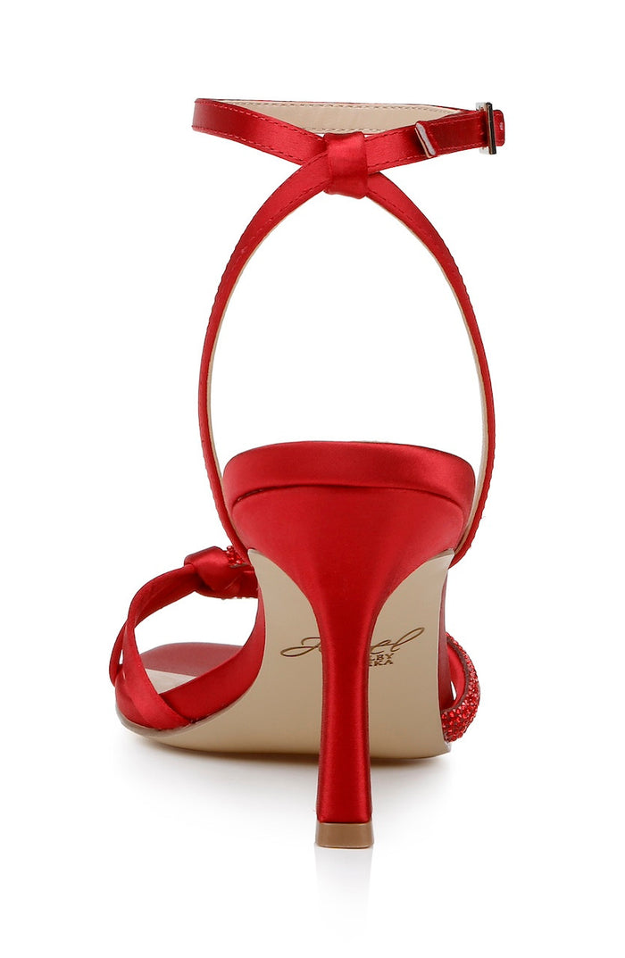 Red | Fiji Mid Stiletto Heel Sandals Back