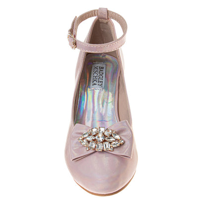 Pink | Girls' Ankle Strap Dress Pumps Front