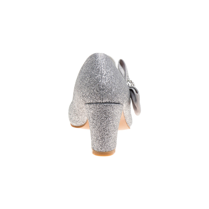 Silver Glitter | Girls' Glitter Block Heel Dress Shoes