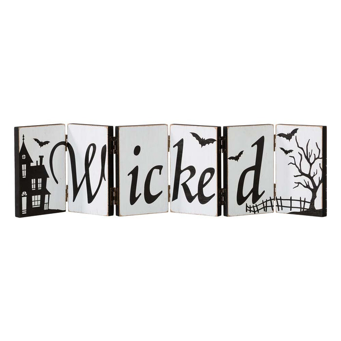 Halloween Wooden Hinged Table Signs (Spooky and Wicked)