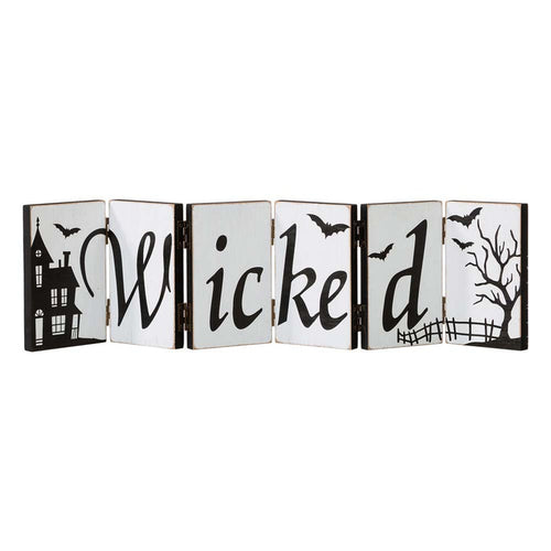Halloween Wooden Hinged Table Signs (Spooky and Wicked)