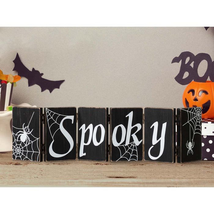 Halloween Wooden Hinged Table Signs (Spooky and Wicked)
