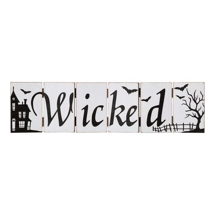 Halloween Wooden Hinged Table Signs (Spooky and Wicked)