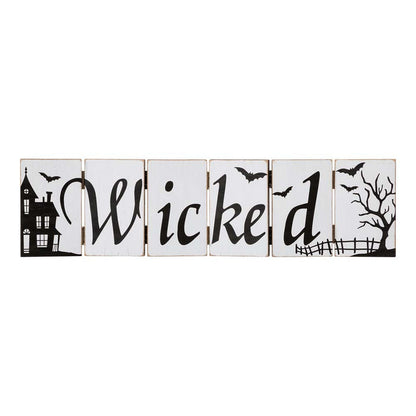 Halloween Wooden Hinged Table Signs (Spooky and Wicked)
