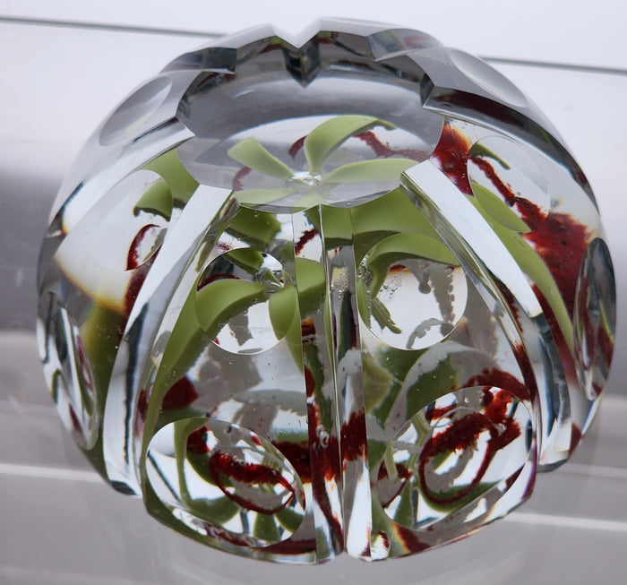 Hand crafted art glass paperweight Signed