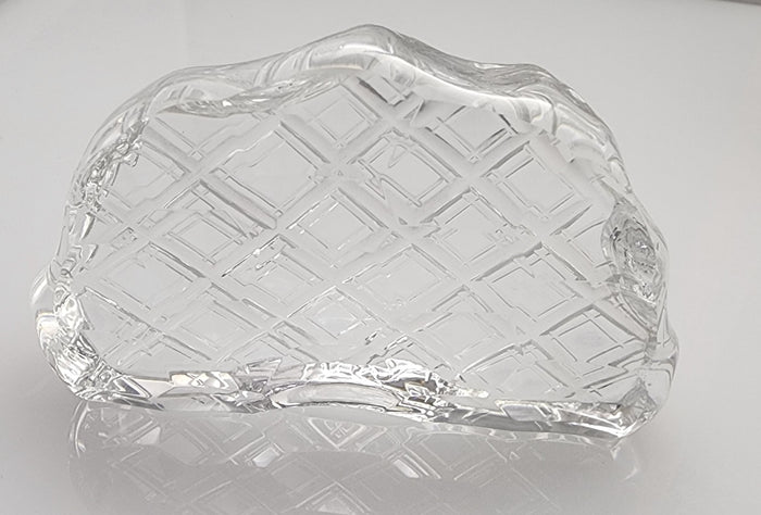 Hand cut glass tartan paperweight, 24% lead crystal Great gift