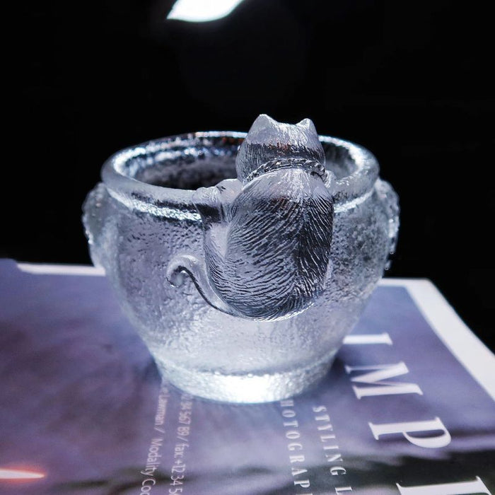 Handmade Cat Lying on A Cup Storage Cup Resin Molds