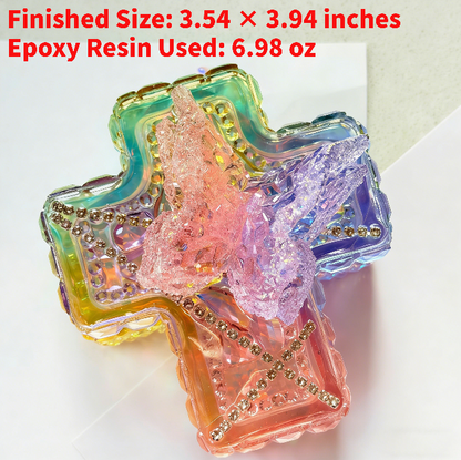 Handmade Diamond Cross Storage Box Resin Mold Set