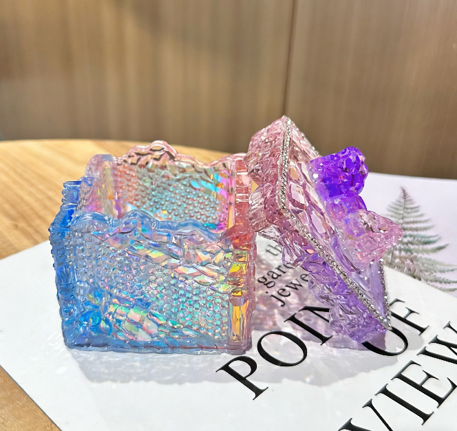 Handmade Diamond Round & Square Storage Jars Resin Mold