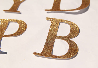 Happy Birthday Gold Glittered Letter Diecuts (1 set)