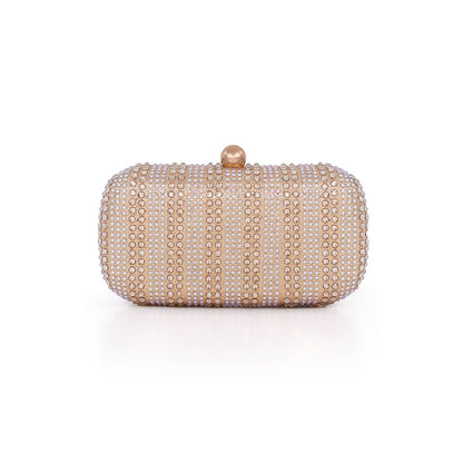 Gold | Crystal Minaudiere, drenched in rows Back