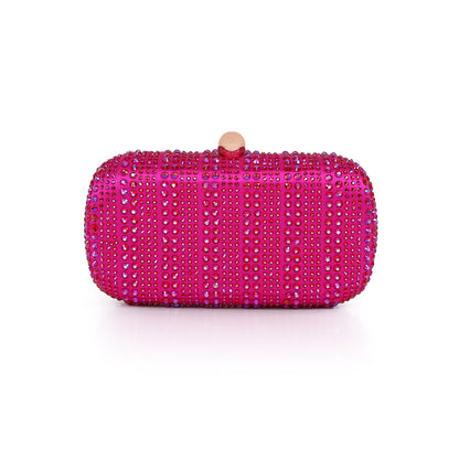 Hot Pink | Crystal Minaudiere, drenched in rows Back