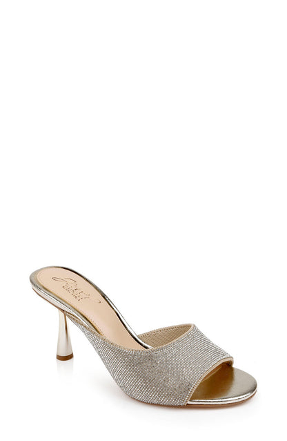Light Gold | Haya Metallic Peep-Toe Mules