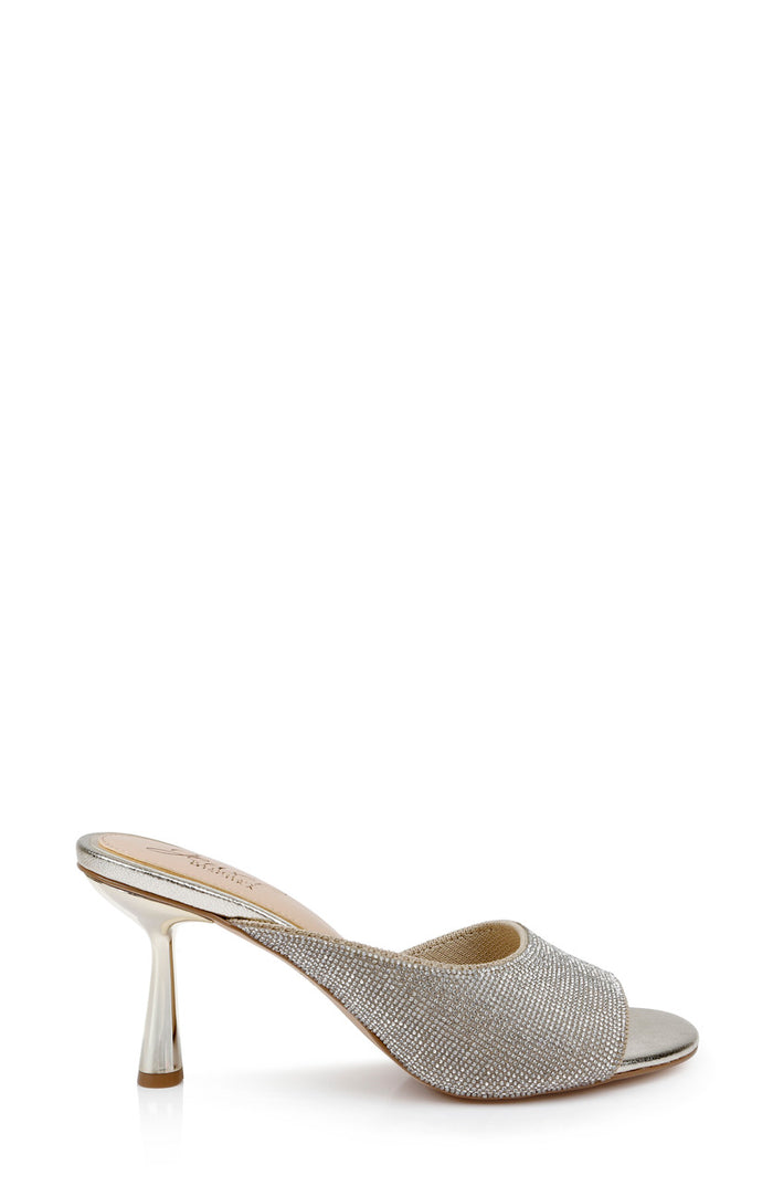 Light Gold | Haya Metallic Peep-Toe Mules