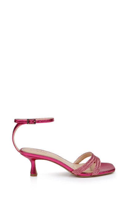 Met Pink | Hayzel Metallic Kitten Heel Sandal