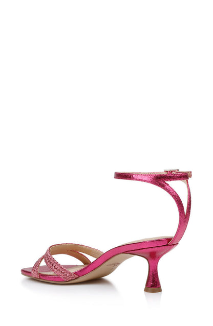 Met Pink | Hayzel Metallic Kitten Heel Sandal