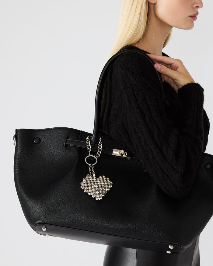 HEART BAG CHARM SILVER