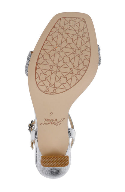 Silver | Heddia Woven Vamp Sandals