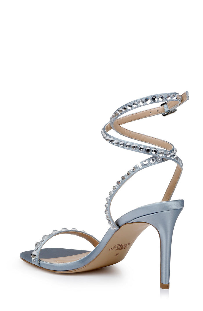 Powder Blue | Hosana Sexy Stiletto with Gemstone-Studded Wraparound Strap