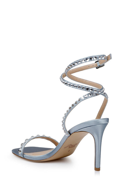 Powder Blue | Hosana Sexy Stiletto with Gemstone-Studded Wraparound Strap