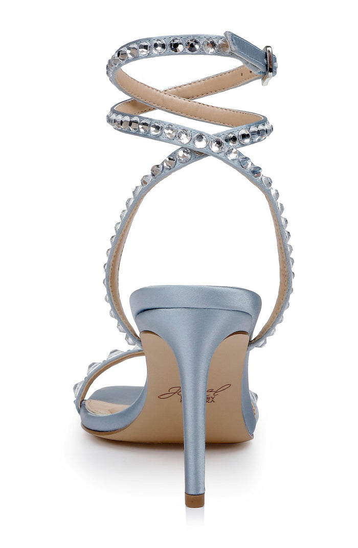 Powder Blue | Hosana Sexy Stiletto with Gemstone-Studded Wraparound Strap