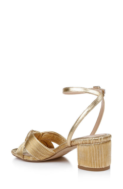 Gold | Hudson Pleated Sandal Back Side