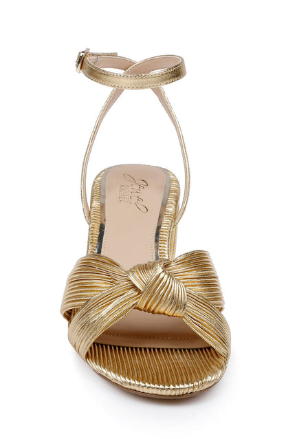 Gold | Hudson Pleated Sandal Front