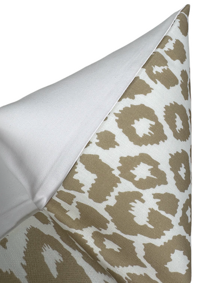 Iconic Leopard Pillow Cover in Linen Brown, Indoor/Outdoor Pillows, Schumacher Textiles