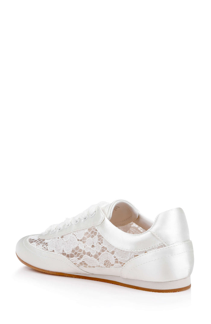 Ivory Lace | Inez Fashion Athletic Sneaker Back Side