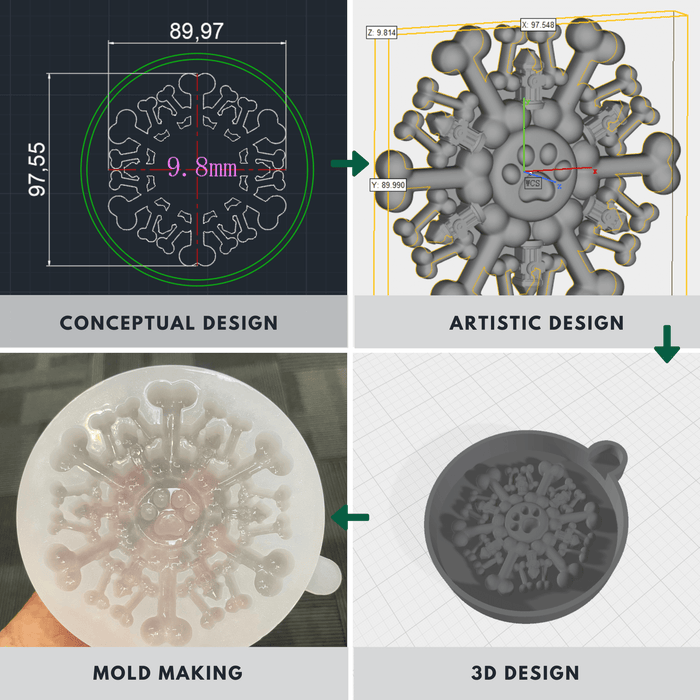 IntoResin® Original Handmade Bones&Fire Hydrants Snowflake Mold