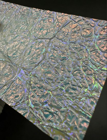 Iridescent Dichroic Film - Silver-White Laser Effect