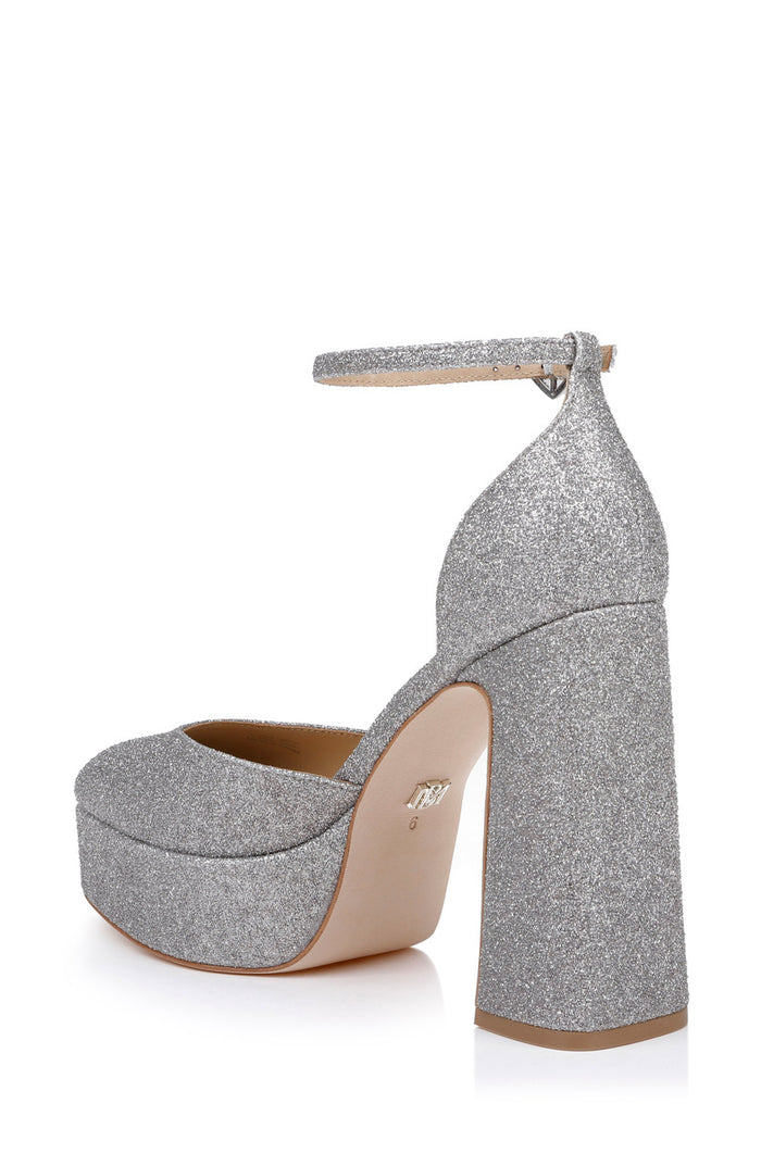 Silver Antique | Jayda Platform Pumps Back Side