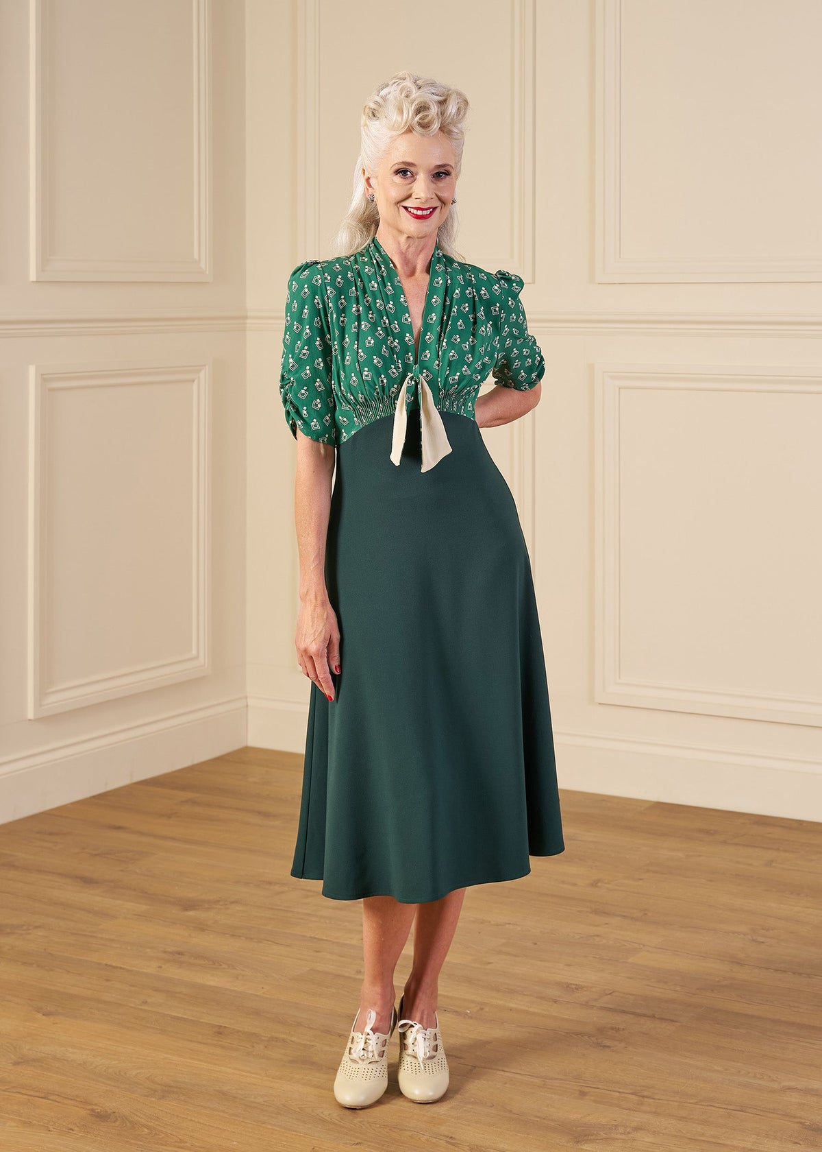 1930s Jitterbug Dress - Dia Deco Emerald
