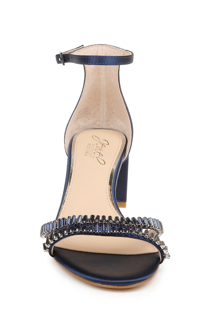 Navy | Joanne Strappy Block Heel Front