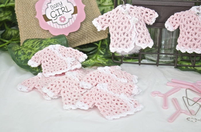 12 pcs-Knitted Baby Cardigan (Blue & Pink)