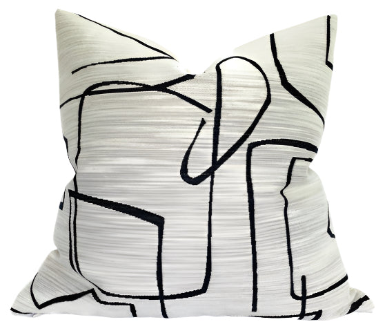 Kravet Abstract Pillow Cover in Ivory Onyx